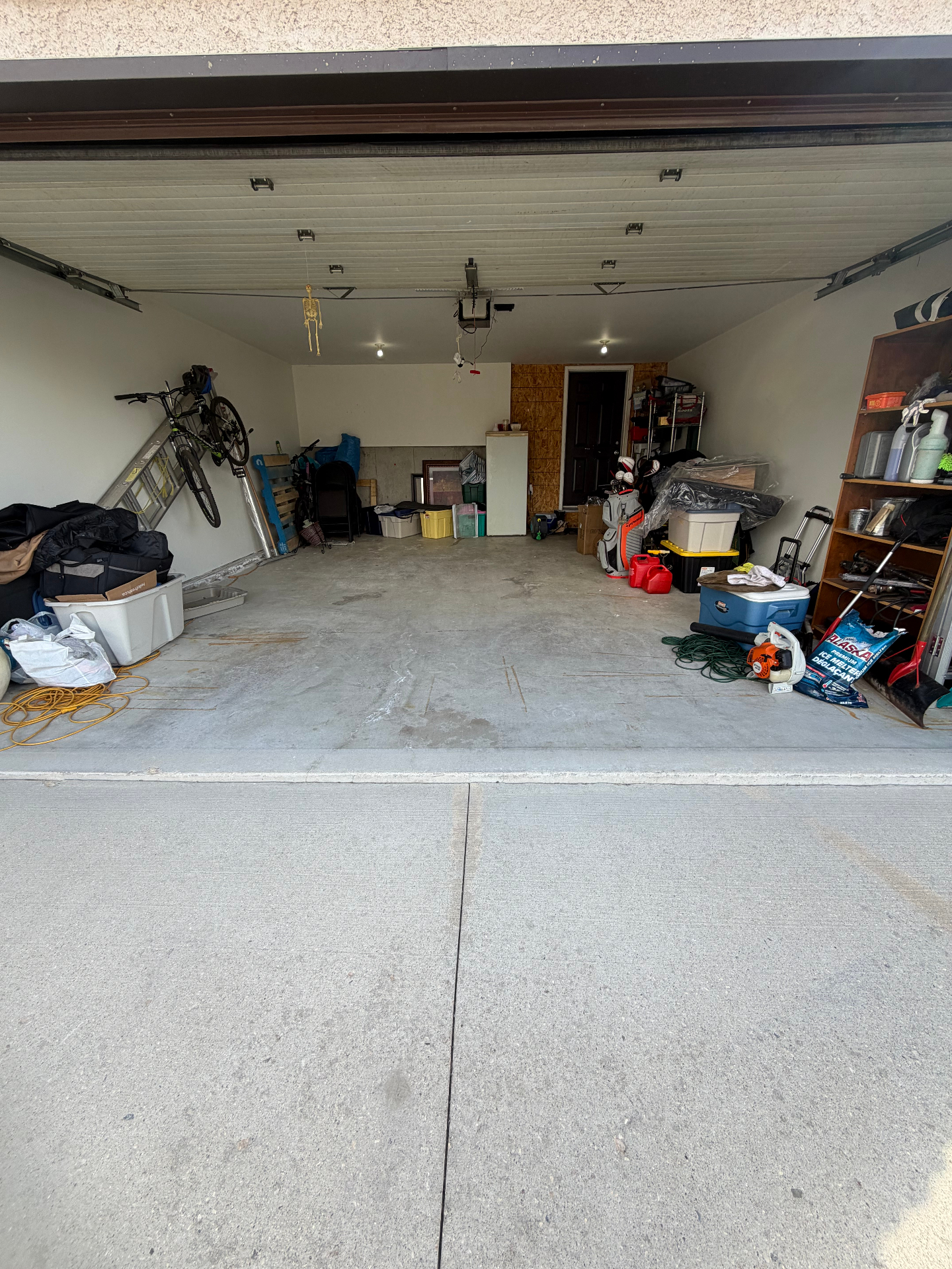 Two-car residential garage — before